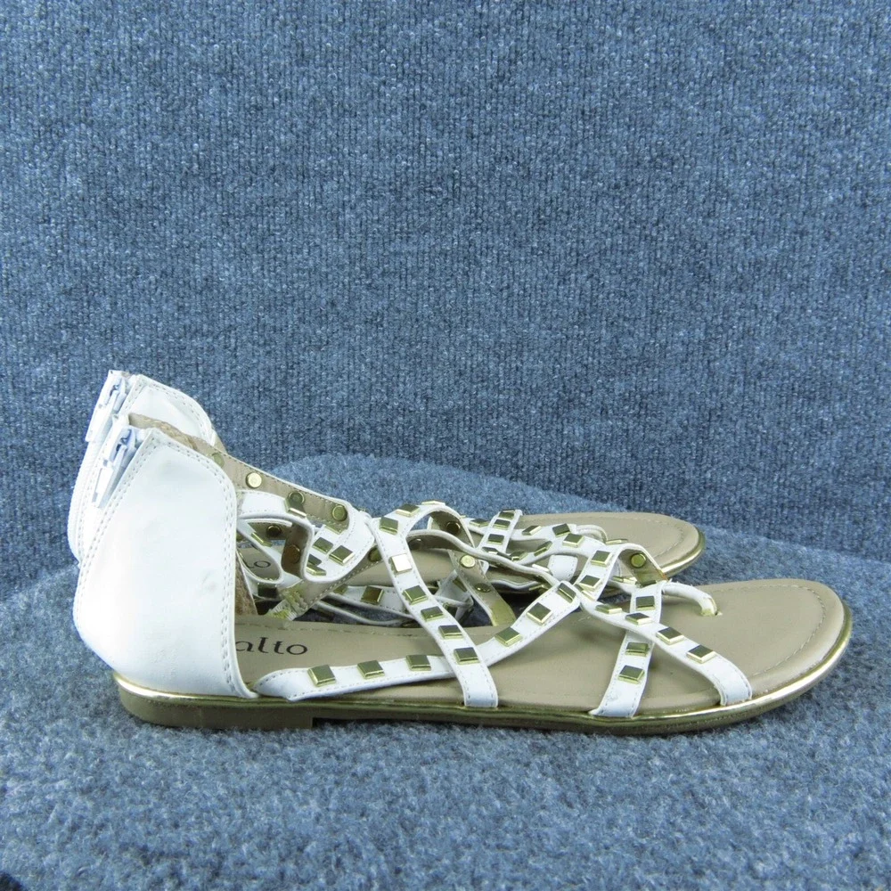 Rialto Ruthie‎ Women Gladiator Sandal Shoes White Synthetic Size 8.5 Medium